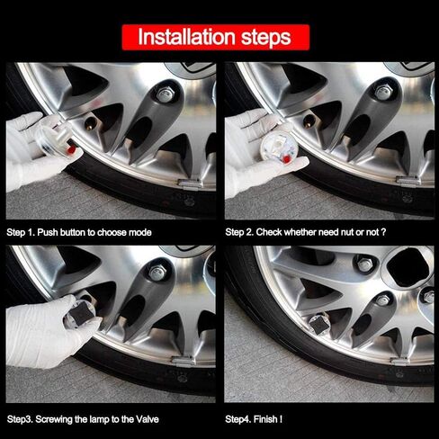 OUDEW Car Tire Wheel Lights,Hub Lamp Cap Light with Motion Sensors Colorful LED Tire Light Gas Nozzle-Car Solar Tire Wheel Lights for Vehicles Auto Motorcycles Bicycles (4PCS) in Kuwait