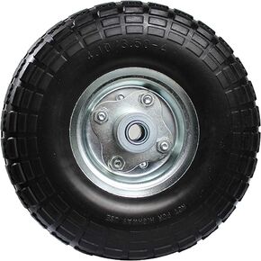 MaxxHaul 50501 Diameter 10" Flat Free All Purpose Tire with 5/8" Ball Bearing Axle Bore Dia, 10 inch, Black in Kuwait