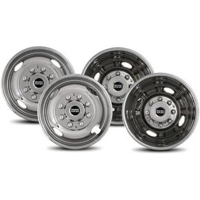 Pacific Dualies 29-2608 16" Stainless Steel Wheel Simulator Front Tag-Axle Kit for 2001-2007 Chevy GMC 3500 Truck 2003-2014 G30 Van RV Motorhome
