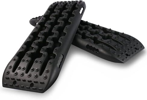 مسارات جر جديدة من STEGODON رفيعة (مجموعة من 2)، سجادات جر رملية وثلج وطين مسار للطرق الوعرة سلم 4WD (أسود نحيف) in Kuwait