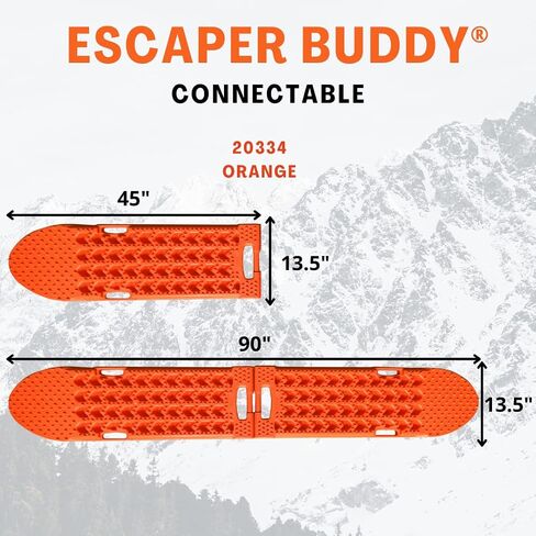 Maxsa 20333 Heavy-Duty Escaper Buddy Traction Mats for Off-Road Mud, Sand, & Snow Vehicle Extraction and Recovery, Bendable, Unbreakable, Orange, 2 Pack in Saudi Arabia