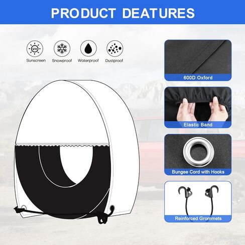 Comnova RV Tire Covers 4 Pack - 600D Tough Tire Wheel Cover Protector for RV, Truck, SUV, Trailer, Camper, Boat and Van, Heavy Duty & Waterproof Tire Cover, Fits Tire Diameters 23-25 Inch in Saudi Arabia