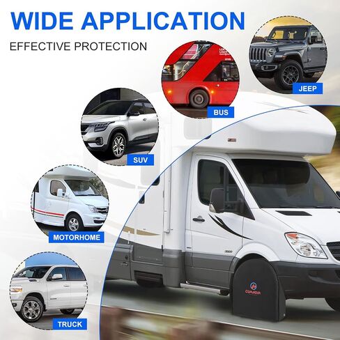 Comnova RV Tire Covers 4 Pack - 600D Tough Tire Wheel Cover Protector for RV, Truck, SUV, Trailer, Camper, Boat and Van, Heavy Duty & Waterproof Tire Cover, Fits Tire Diameters 23-25 Inch in Saudi Arabia