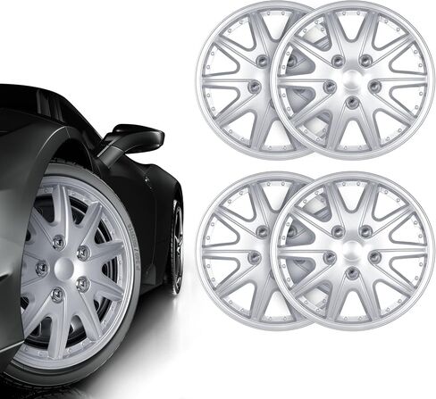 BDK HC927 Silver 15" Hubcaps Wheel Covers for Cars (15 inch) – Four (4) Pieces Corrosion-Free & Sturdy – Full Heat & Impact Resistant Grade – OEM Replacement, 4 Pack in Saudi Arabia