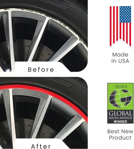 All-Fit Rim Trim Wheel Protection Strips for Curb Rash and Wheel Scratch Prevention – Made in The USA – Universal Fit (Black) in Saudi Arabia