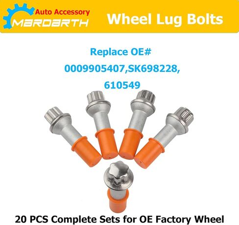 14mm x 1.5 Wheel Lug Bolt OE Factory Wheel 0009905407 Compatible with ML500 S550 CL63 ML350 GLK350 CL500 GL450, Pack of 5 in Saudi Arabia