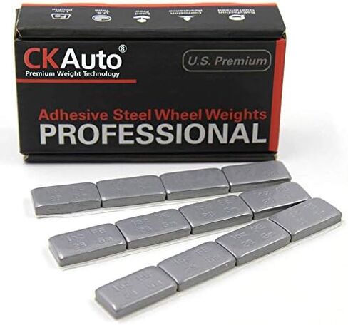 CKAuto 1oz, Black, Adhesive Stick on Wheel Weights,EasyPeel Tape, 72 oz/Box, US Quality (72pcs) in Saudi Arabia