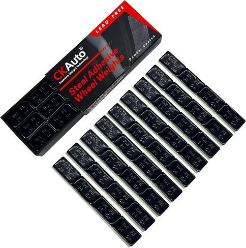 CKAuto 1oz, Black, Adhesive Stick on Wheel Weights,EasyPeel Tape, 72 oz/Box, US Quality (72pcs) in Saudi Arabia