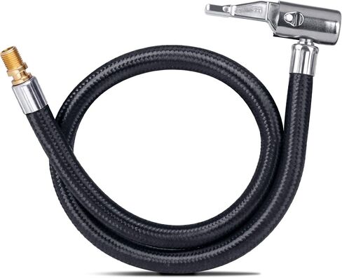 LUMITECO 20 Inch Lengthened Tire Inflator Hose Adapter for Screw Twist On Convert to Lock On Connection, Lock On Air Chuck with Air Hose and Tire Schrader Valve Fine Thread in Saudi Arabia