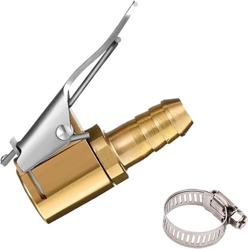 2Pack 8mm Tire Air Chuck with Clip Adapter, No Leakage Tire Chucks for Vehicle Inflator Compressor Pump Connect Accessories Tool, Brass Locking Tire Inflator Nozzle Adapter Connect 8mm in Kuwait