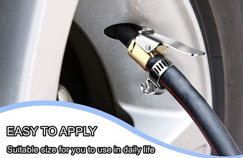 2Pack 8mm Tire Air Chuck with Clip Adapter, No Leakage Tire Chucks for Vehicle Inflator Compressor Pump Connect Accessories Tool, Brass Locking Tire Inflator Nozzle Adapter Connect 8mm in Kuwait