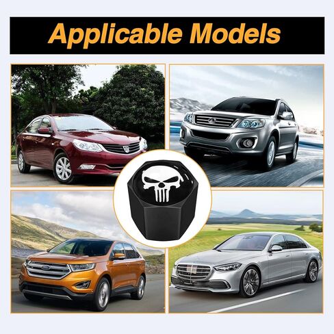 Ajxn 4 PCS B&W American Flag Car Wheel Tire Valve Stem Caps Airtight Dust Proof Covers Universal Tire Air Valve Caps for Cars, Trucks, Bicycles (Black) in Kuwait