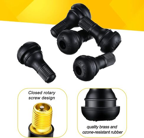 Frienda 100 Pieces TR413 Tire Valve Stems Rubber Black Rubber Snap-in Valve Stems Standard Length Replacement Tire Valve Stems for Car Tubeless Rim Holes Replacement in Kuwait