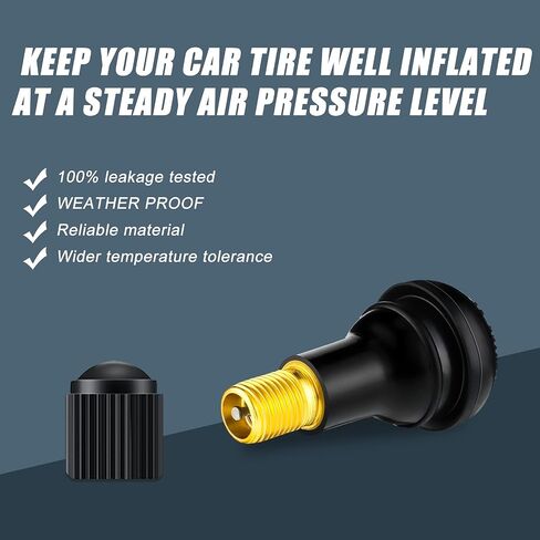Frienda 100 Pieces TR413 Tire Valve Stems Rubber Black Rubber Snap-in Valve Stems Standard Length Replacement Tire Valve Stems for Car Tubeless Rim Holes Replacement in Kuwait