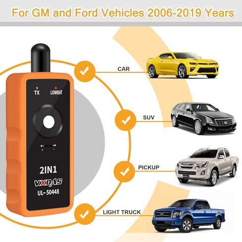 VXDAS 2IN1 TPMS أداة إعادة التعلم لجنرال موتورز وفورد سوبر EL-50448 مستشعر مراقبة ضغط الإطارات TPMS أداة إعادة الضبط إصدار 2023 in Kuwait