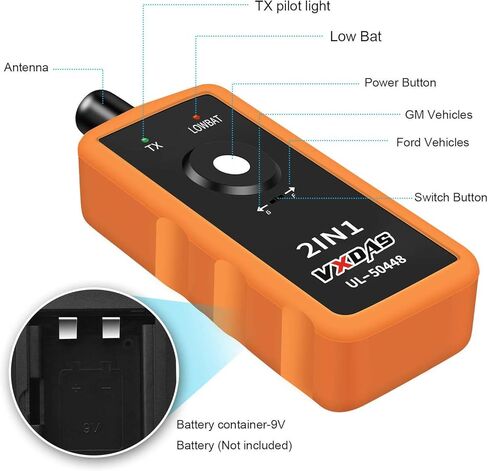 VXDAS 2IN1 TPMS أداة إعادة التعلم لجنرال موتورز وفورد سوبر EL-50448 مستشعر مراقبة ضغط الإطارات TPMS أداة إعادة الضبط إصدار 2023 in Kuwait