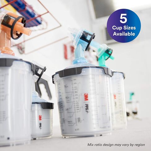 3M 26000 PPS 2.0 Spray Gun Cup, Lids and Liners Kit, Standard, 200-Micron Filter, 22 Ounces, BLACK,SILVER in Kuwait