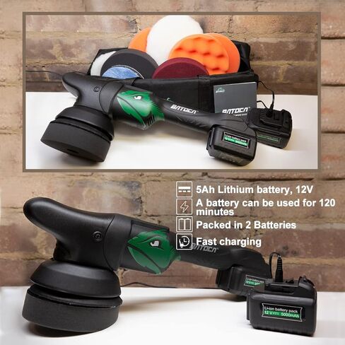 باتوكا جهاز تلميع لاسلكي S2 للسيارة مع بطاريتين 5Ah وشاشة LCD 2000-4500 دورة في الدقيقة لازالة الخدوش in Kuwait