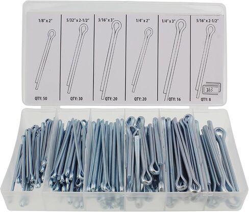 مجموعة متنوعة مكونة من 144 قطعة كبيرة كوتر من ABN مقاس 1/8 بوصة × 2 بوصة إلى 1/4 بوصة × 3 بوصة - مسامير محور قفل السيارات الصلب in Saudi Arabia
