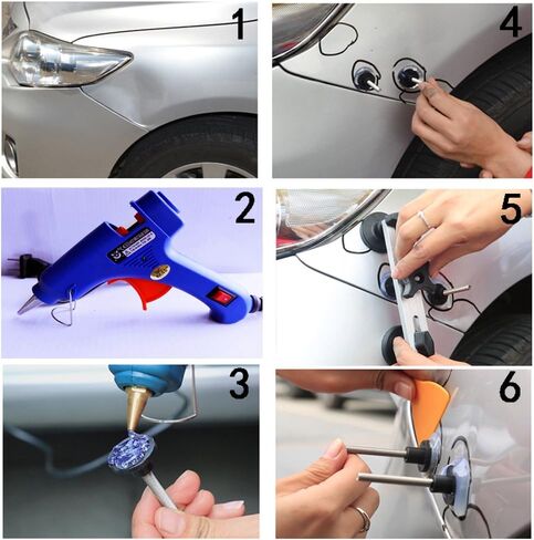 مجموعة إصلاح دنت الجسم التلقائي من Uolor، أدوات إزالة دنت السيارة، مجموعة إصلاح دنت بدون طلاء لإزالة دنت هيكل السيارة والشاحنة in Kuwait