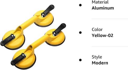 FCHO Glass Suction Cups Heavy Duty Aluminum Vacuum Plate Handle Glass Holder Hooks to Lift Large Glass/Tile Suction Cup Lifter/Moving Glass/Pad for Lifting/Dent Puller (2 Pack) in Saudi Arabia