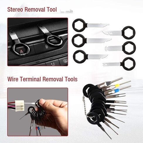 BYNIIUR Trim Removal Tool,Auto Push Pin Bumper Retainer Clip Set Fastener Terminal Remover Tool Adhesive Cable Clips Pry Kit Car Panel Radio Removal Auto Clip Pliers, Blue in Saudi Arabia