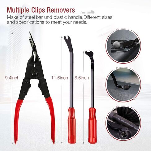BYNIIUR Trim Removal Tool,Auto Push Pin Bumper Retainer Clip Set Fastener Terminal Remover Tool Adhesive Cable Clips Pry Kit Car Panel Radio Removal Auto Clip Pliers, Blue in Saudi Arabia
