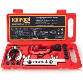 Double & Single Flaring Tool Kit 8PCS, 45-Degree Brake Line Flaring Tool Kit with 5 Adapters 3/16", 1/4", 5/16", 3/8", 1/2’ and Tubing Cutter for Brass, Aluminum, Copper Tubing in Saudi Arabia
