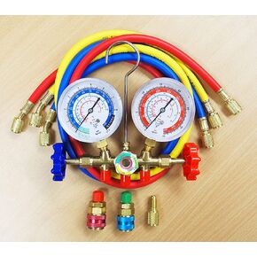 R12 R22 R134a R404a Manifold Gauge Set 3" Gauge HVAC A/C Refrigeration Charging Service in Saudi Arabia