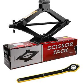 CPROSP Scissor Jack 2 Tons(4,409 lbs) Capacity with Ratchet Handle Effort Saving Just for Emergency Use, not for Weekly Projects