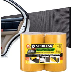 Spurtar Garage Wall Protector 79" x 8" x 1/4" 2 Pack, Waterproof Car Door Protector Self Adhesive EVA Foam Wall Padding, Anti-Collision Protection Garage Parking Aid, Garage Door Protector Black