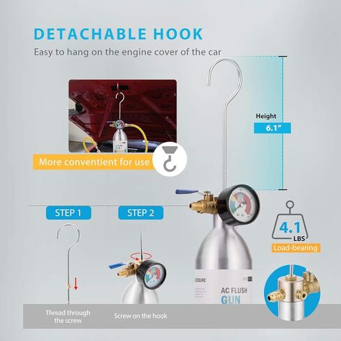 VIVOHOME AC Flush Kit Air Conditioning Flushing Gun with Barometer for R134 R12 R22 R410 and R404 A/C Systems in Saudi Arabia