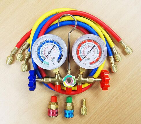 R12 R22 R134a R404a Manifold Gauge Set 3" Gauge HVAC A/C Refrigeration Charging Service in Saudi Arabia