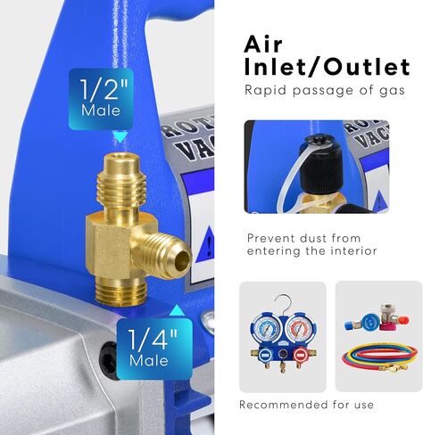 VIVOHOME 110V 1/4 HP 3.5 CFM Single Stage Rotary Vane Air Vacuum Pump with Oil Bottle in Saudi Arabia