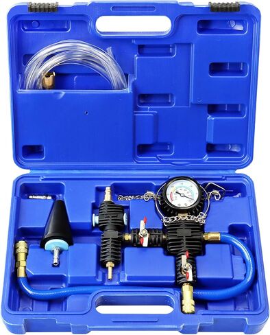 Cooling System Vacuum Purge Radiator Coolant Refill Tool Kit, Universal Automotive Water Tank Pneumatic Vacuum Antifreeze Change Filler Set, with Adapter Case Hose for Car Van SUV Truck in Saudi Arabia