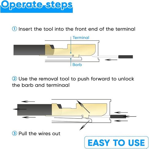 Terminal Pin Removal Tool Kit 82 Pcs Depinning Electrical Connector Pin Extractor Tool Set Wire Terminal Release for Automotive Car Household Devices - Black in Kuwait