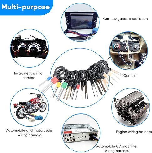 Terminal Pin Removal Tool Kit 82 Pcs Depinning Electrical Connector Pin Extractor Tool Set Wire Terminal Release for Automotive Car Household Devices - Black in Kuwait