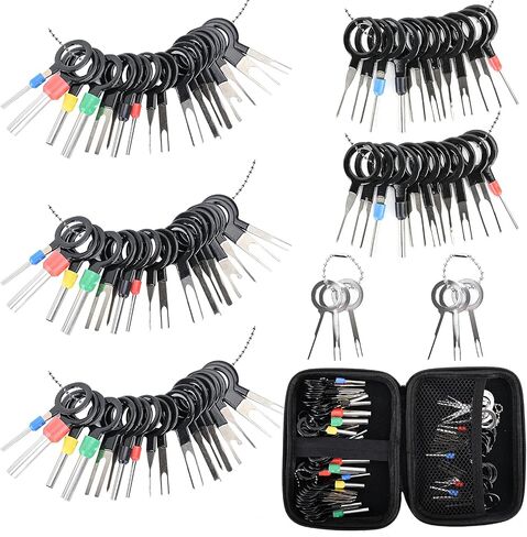 Terminal Pin Removal Tool Kit 82 Pcs Depinning Electrical Connector Pin Extractor Tool Set Wire Terminal Release for Automotive Car Household Devices - Black in Kuwait