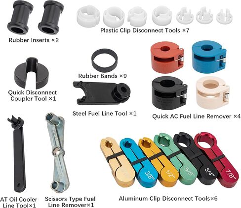 22pcs Master Quick Disconnect Tool Kit,Line Disconnect Tool Set for AC Fuel Line & Transmission Systems,Fuel Line Quick Disconnect Tool Master Set Apply to Most Ford Chevy GM Models in Saudi Arabia
