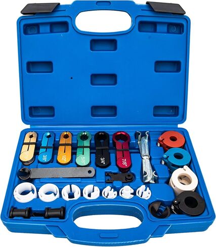 22pcs Master Quick Disconnect Tool Kit,Line Disconnect Tool Set for AC Fuel Line & Transmission Systems,Fuel Line Quick Disconnect Tool Master Set Apply to Most Ford Chevy GM Models in Saudi Arabia