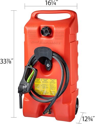 Scepter Flo N' Go Duramax 14 Gallon Portable Diesel Gas Fuel Tank Container Caddy with LE Fluid Transfer Siphon Pump and 10-Foot Long Hose, Yellow in Saudi Arabia