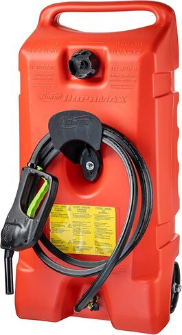 Scepter Flo N' Go Duramax 14 Gallon Portable Diesel Gas Fuel Tank Container Caddy with LE Fluid Transfer Siphon Pump and 10-Foot Long Hose, Yellow in Saudi Arabia