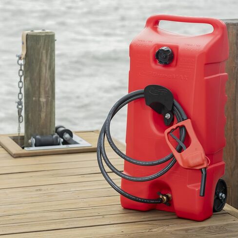 Scepter Flo N' Go Duramax 14 Gallon Portable Diesel Gas Fuel Tank Container Caddy with LE Fluid Transfer Siphon Pump and 10-Foot Long Hose, Yellow in Saudi Arabia