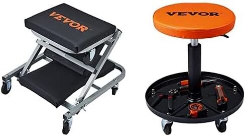 VEVOR Mechanic Creeper، مقعد Z-Creeper مقاس 36 بوصة، زاحف مرآب/متجر 2 في 1، سعة 300 رطل، زاحف منخفض المستوى مع 6 قطع عجلات للجراج، المتجر، إصلاح السيارات، الاستلقاء أو الجلوس، أسود in Kuwait