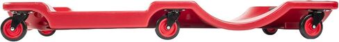 زاحف بلاستيكي Pro Lift Mechanic مقاس 40 بوصة - هيكل مريح من مادة HDPE مصبوب مع مسند رأس مبطن وصواني أدوات مزدوجة - سعة 350 رطلًا باللون الأحمر in Kuwait
