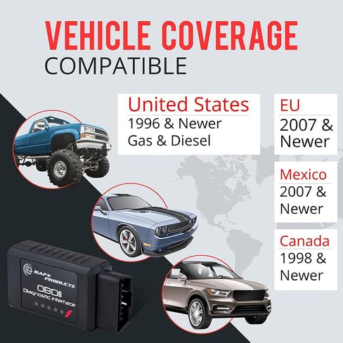 for Android Phones ONLY - Wireless Bluetooth Diagnostic OBD2 Scanner Car Code Reader and Scan Tool for All 1996 & Newer Vehicles ELM327 Compatible OBDII in Kuwait