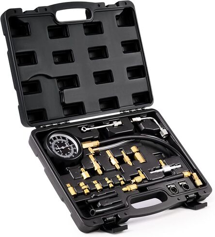 OMT Fuel Pressure Gauge, Fuel Pressure Test Kit Fuel Injection Tester with 0-140psi Fuel Gauge Tester Hoses Adapters, Gasoline Pressure Tester Fuel Injector Tester Snap On Car Truck Motorcycle ATV UTV in Saudi Arabia