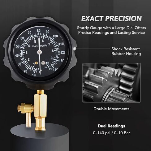 OMT Fuel Pressure Gauge, Fuel Pressure Test Kit Fuel Injection Tester with 0-140psi Fuel Gauge Tester Hoses Adapters, Gasoline Pressure Tester Fuel Injector Tester Snap On Car Truck Motorcycle ATV UTV in Saudi Arabia