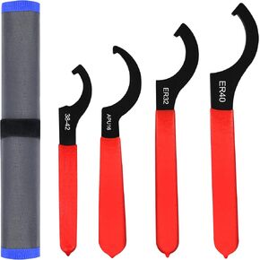 4pcs Coilover Spanner Wrench Set Adjustable Shock Wrench Heavy Duty Steel C Spanner for Most Coil Overs Shocks Adjustment and Suspension System