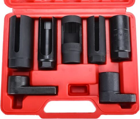 8MILELAKE 7pcs O2 Oxygen Sensor Socket Set 7/8", Oil Pressure Sending Unit Master Sensor Socket Tool Kit Universal Puller and Removal Tool in Saudi Arabia